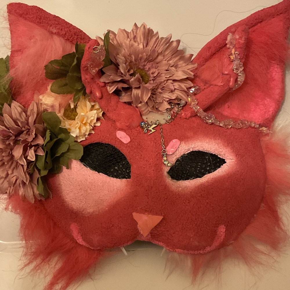 Therian Floral Cat Mask All Ages